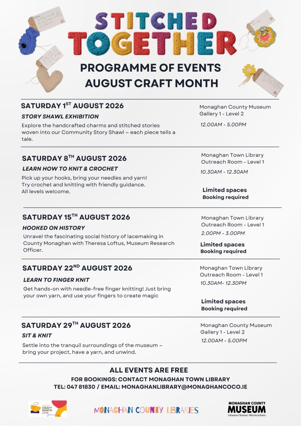 August Craft Month Programme of Events
